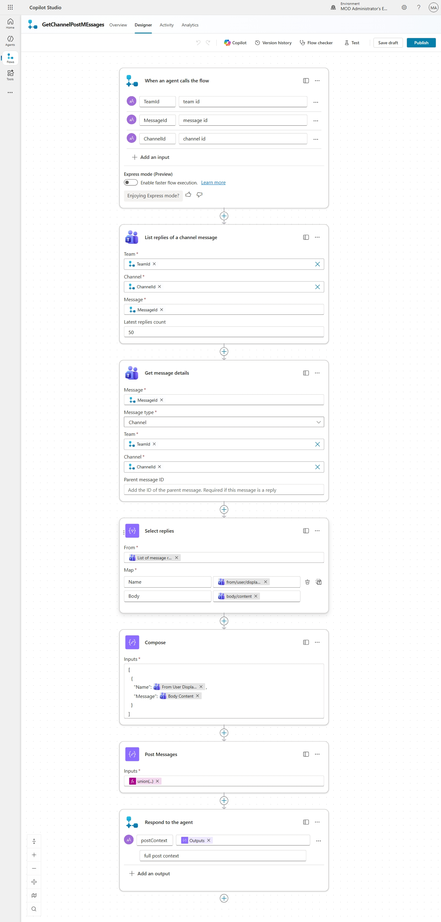 Full Agent Flow — GetChannelPostMessages