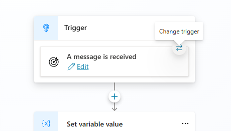 Topic trigger — "A message is received"
